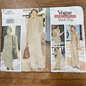 Vogue Sewing Pattern 1437 Tamotsu 1994 Designer Career Wardrobe Sizes 8 - 12